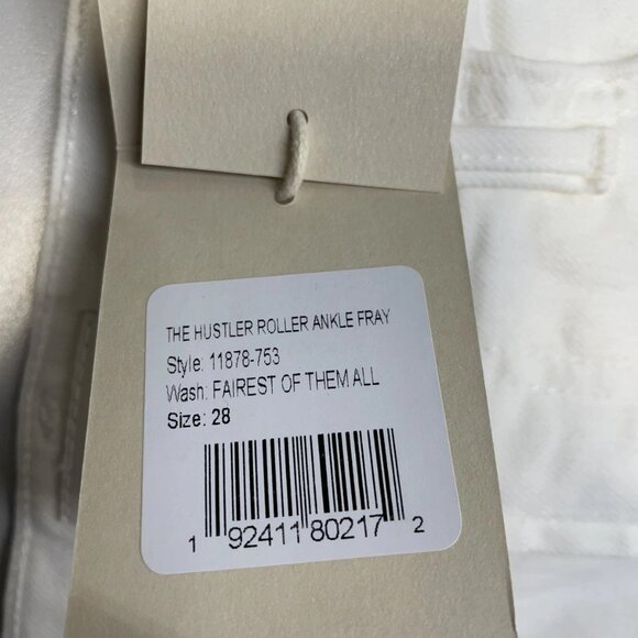 MOTHER Women’s The Hustler Roller High-Rise Jeans – White – Size 28 - Picture 9 of 10